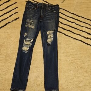 Distressed American Eagle Blue Jeans